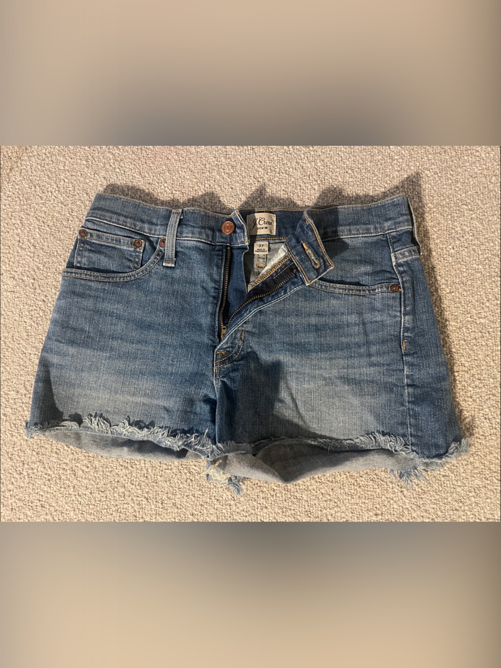 J Crew Distressed Light Blue Denim Cutoff Shorts